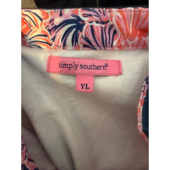 Simply Southern Youth Large Seashell Sleeveless Dress Pink Purple - Picture 6 of 6